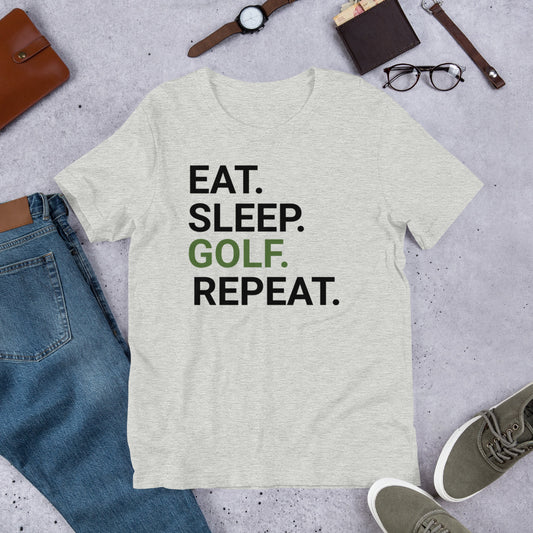 EAT. SLEEP. GOLF. REPEAT. graphic t-shirt